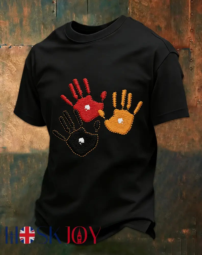 Men’s AU Aboriginal Culture Printed Short-Sleeve T-Shirt Black / S