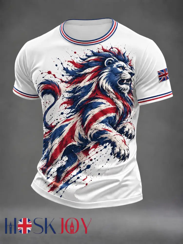 Men’s British Lion Printed T-shirt - White / S