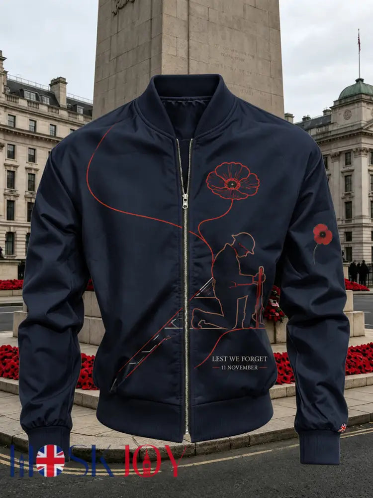 Men’s British Rememberance Day-Themed Printed Jacket - A / S