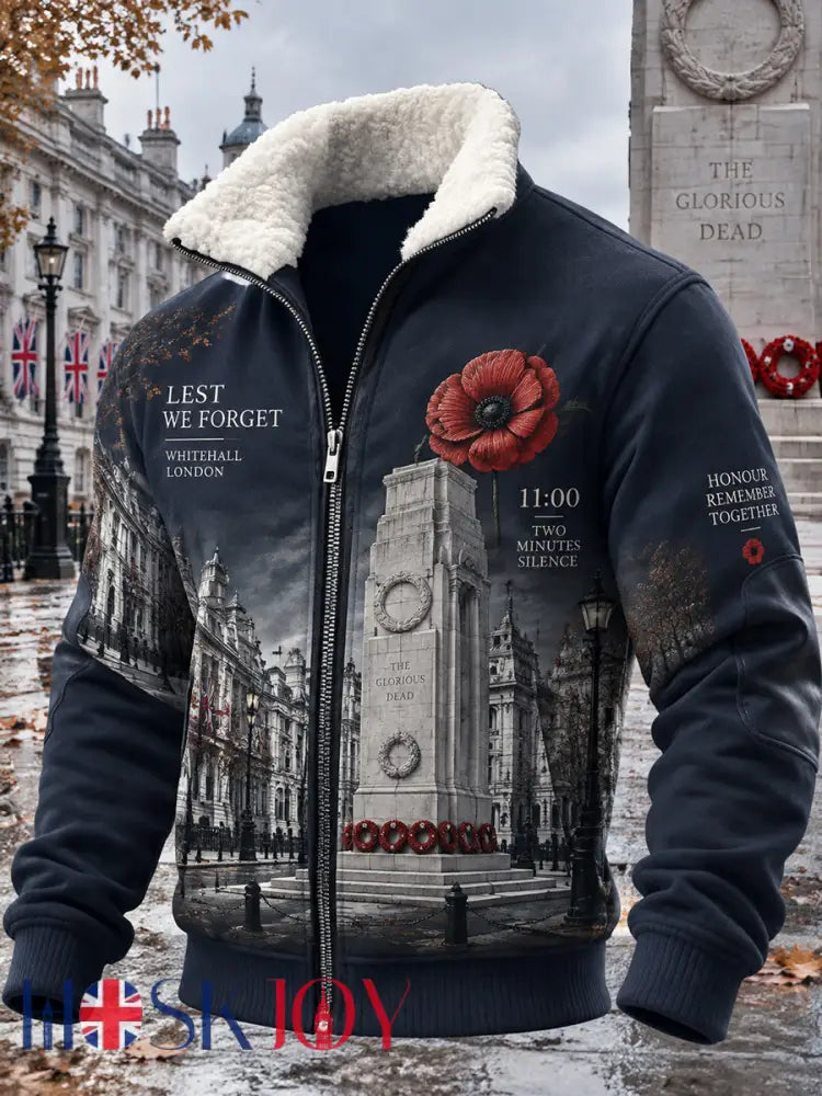 Men’s British Remembrance Day Printed Long Sleeve Jacket - A / S