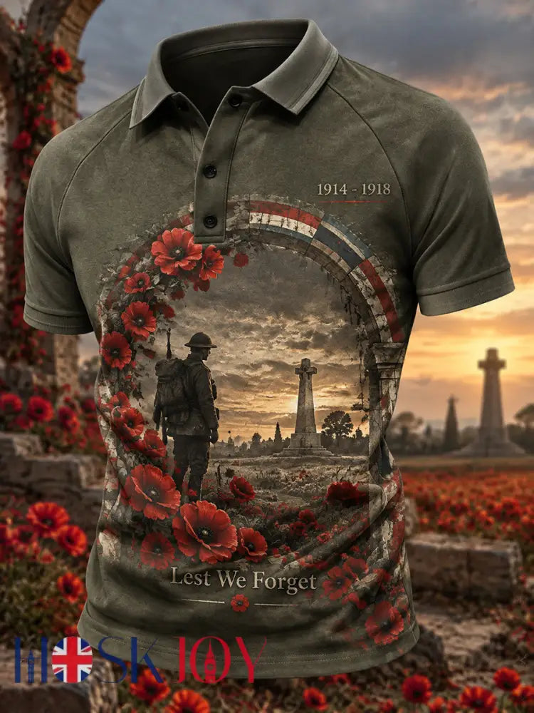 Men’s British Remembrance Day Printed Polo Shirt - A / S
