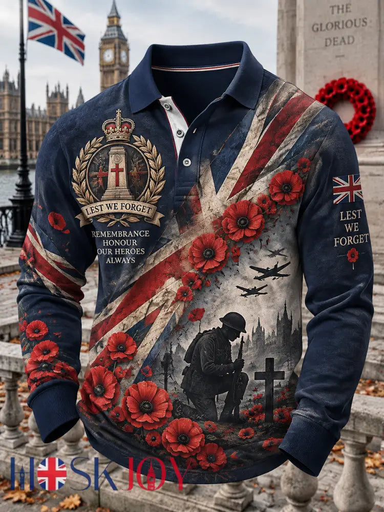 Men’s British Remembrance Day Printed Polo Sweatshirt - A / S