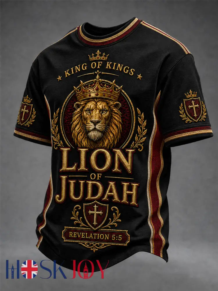 Men’s Christian Lion of Judah Art Short Sleeve T-shirt - As picture / S