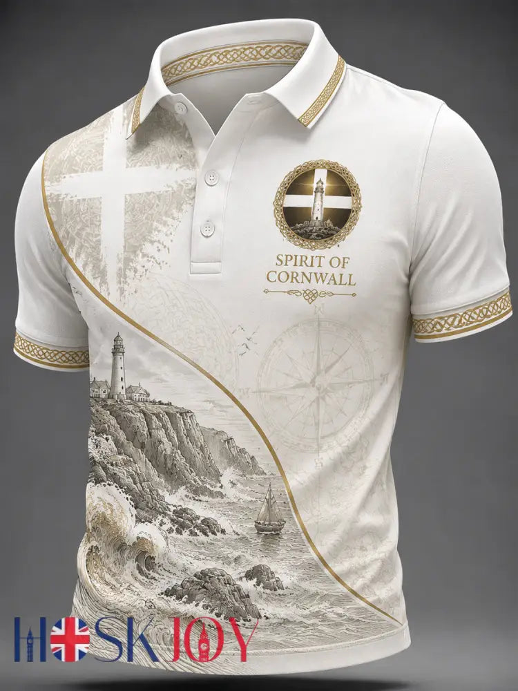 Men’s Cornish Celtic-style Print Casual Top - As picture / S