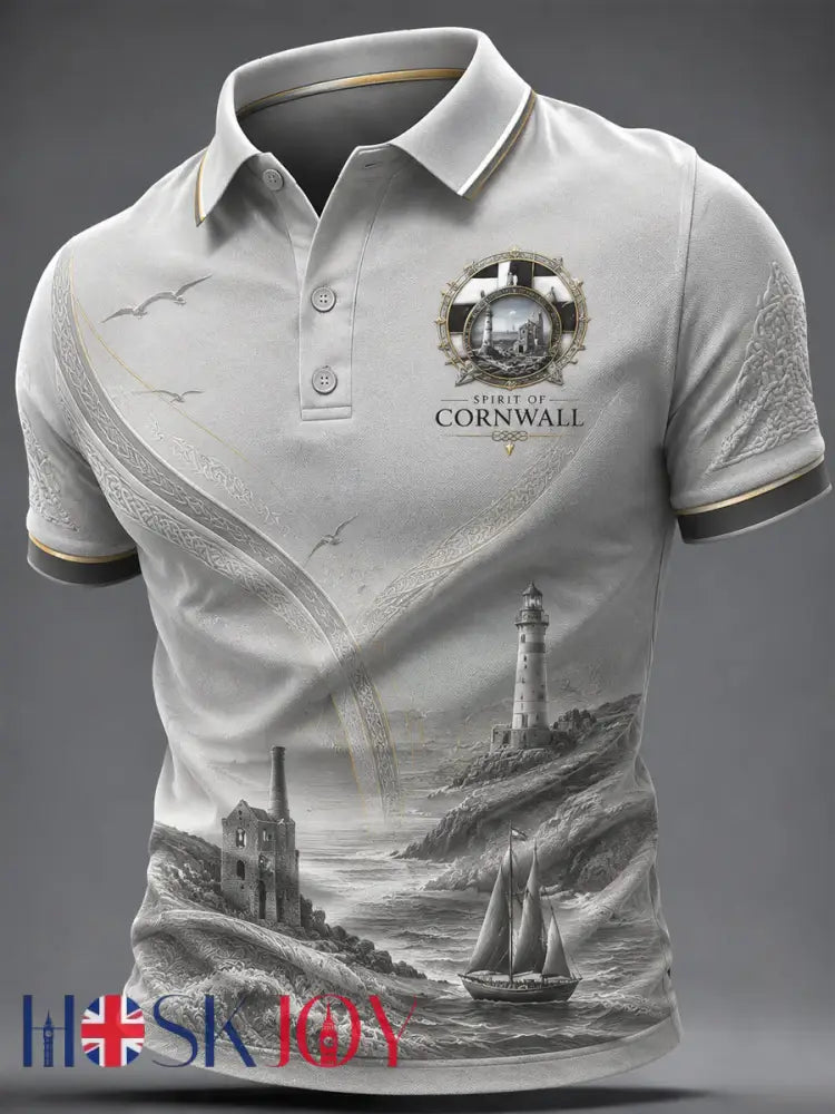 Men’s Cornish Celtic-style Print Casual Top - As picture / S