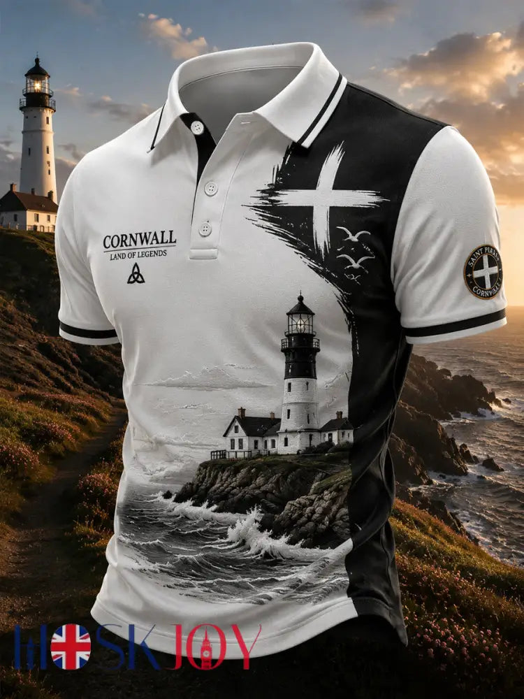 Men’s Cornish Celtic-style Print Casual Top - As picture / S