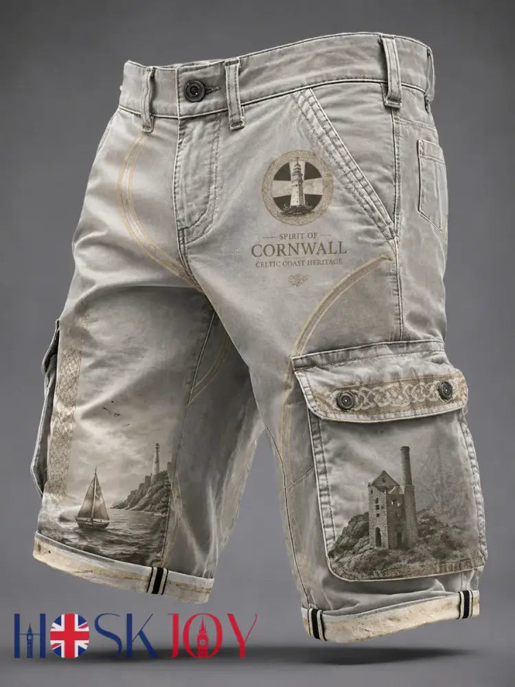 Men’s Cornish Celtic-style printed shorts - As picture / S