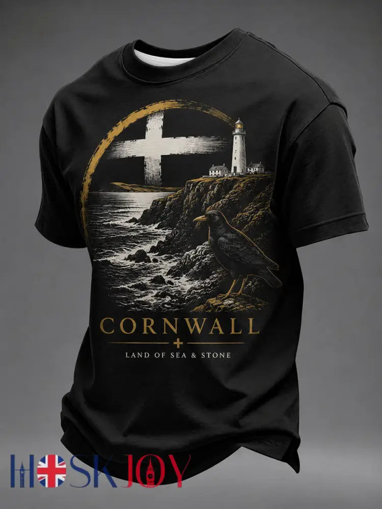 Men’s Cornwall Inspired T-shirt - Black / S