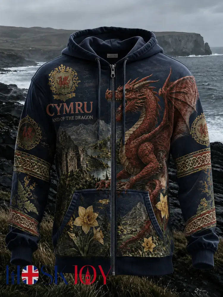 Men’s Crew-Neck Welsh-Themed Printed Hoodie From The UK - A / S