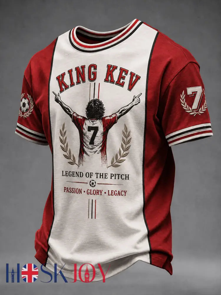 Men’s England Football Lover Legend King Kev Rip Printed short sleeves t-shirt - As picture / S