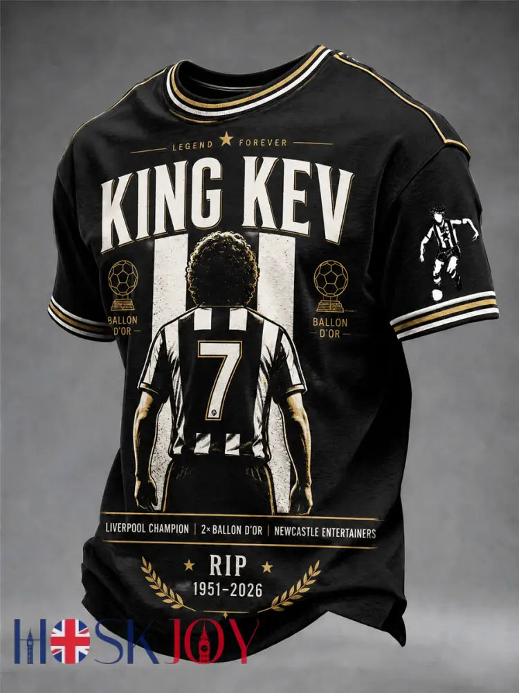 Men’s England Football Lover Legend King Kev Rip Printed short sleeves t-shirt - Black / S