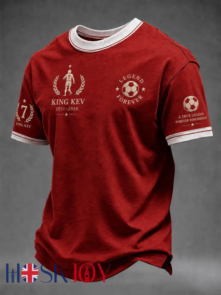 Men’s England Football Lover Legend King Kev Rip Printed short sleeves t-shirt - Red / S