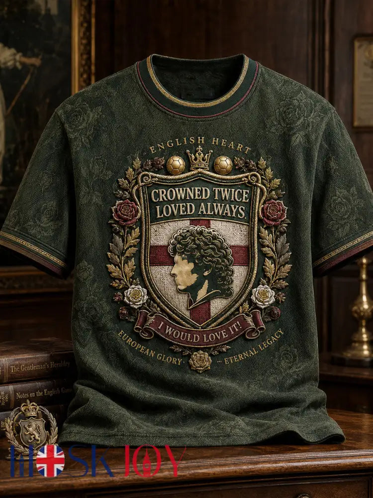Men’s England Football Lover Legend King Kev Rip Printed T-shirt - Dark Green / S