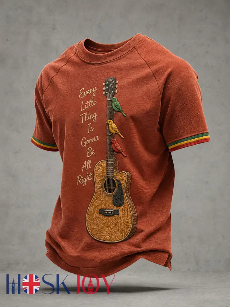 Men’s Every Little Thing Is Gonna Be All Right T-Shirt - Brick Red / S