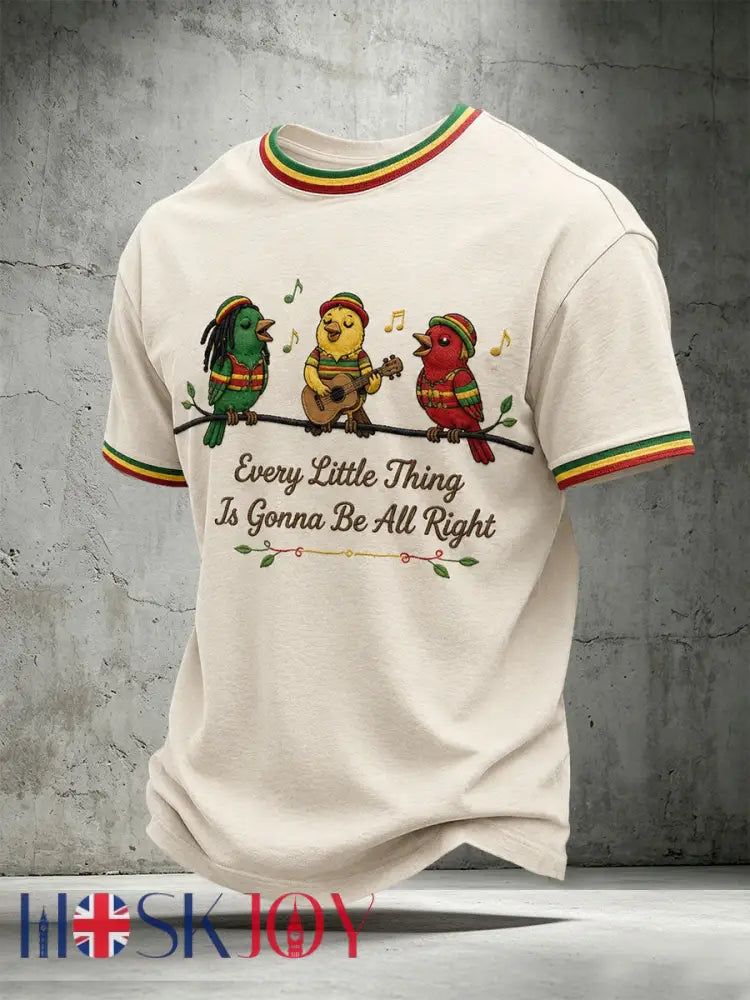 Men’s Every Little Thing Is Gonna Be All Right T-Shirt - Creamy-White / S