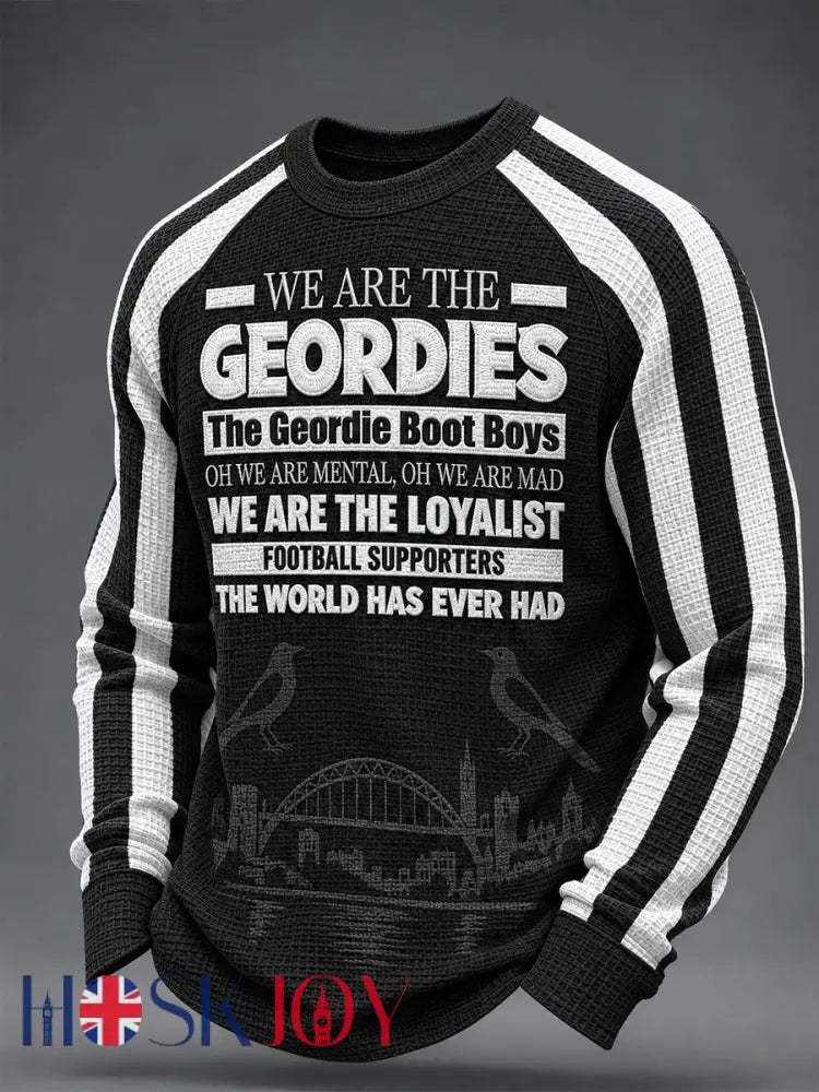 Men’s Football Fan Print Geordie Waffle Sweatshirt - As picture / S