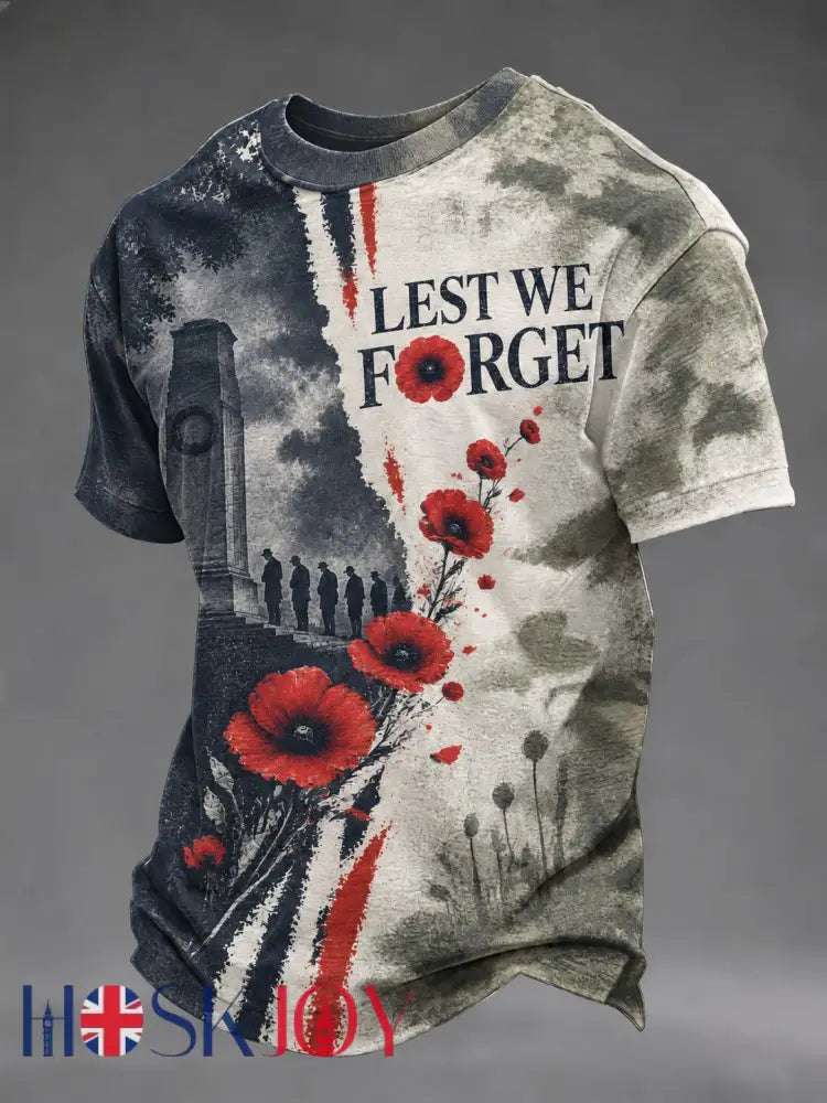Men’s Lest We Forget Printed T-shirt - As picture / S