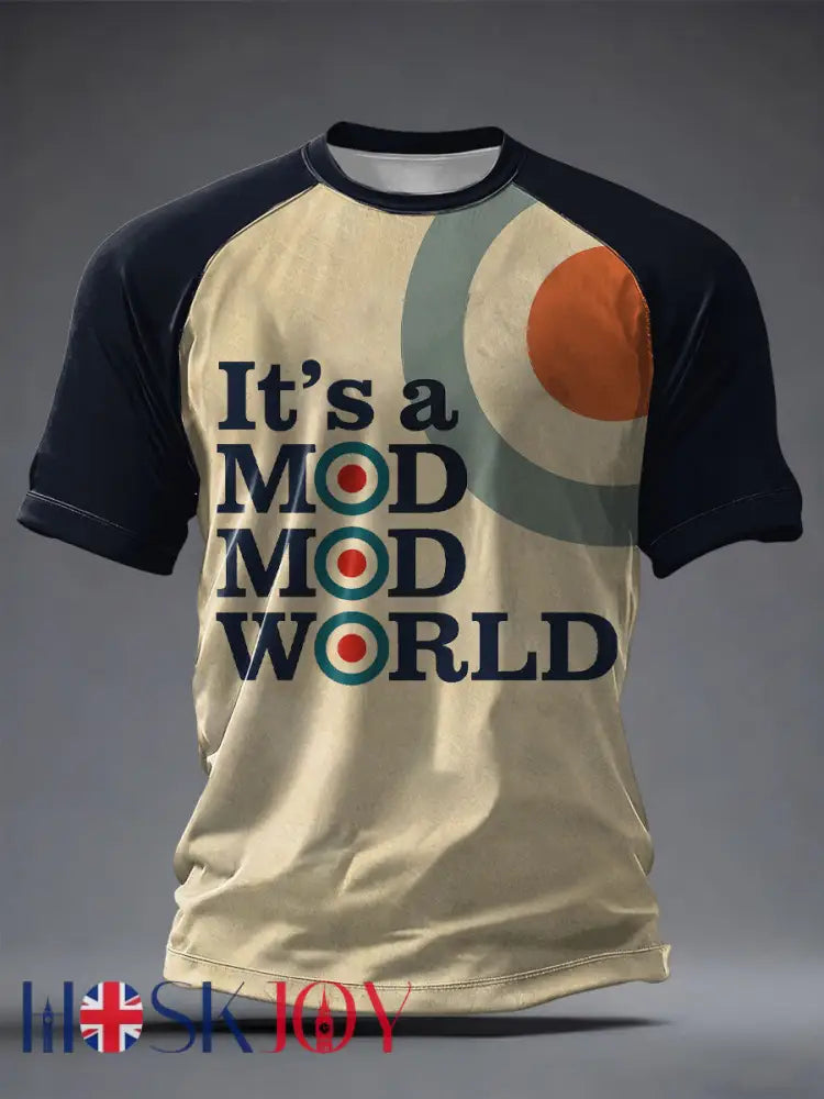 Men’s Modfather UK Music Mods Lover Printed T-shirt - Navy Blue / S