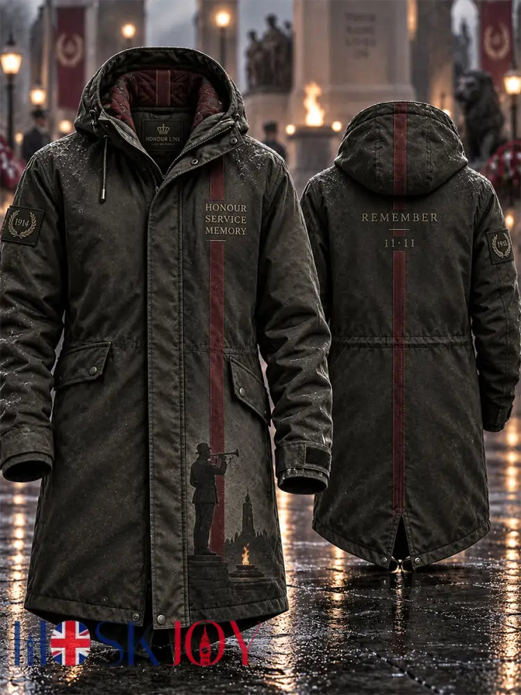 Men’s Remembrance Day Lest We Forget Long Coat - As picture / S