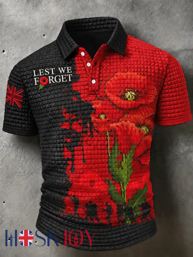Men’s Remembrance Day Lest We Forget short sleeve shirt - Black / S