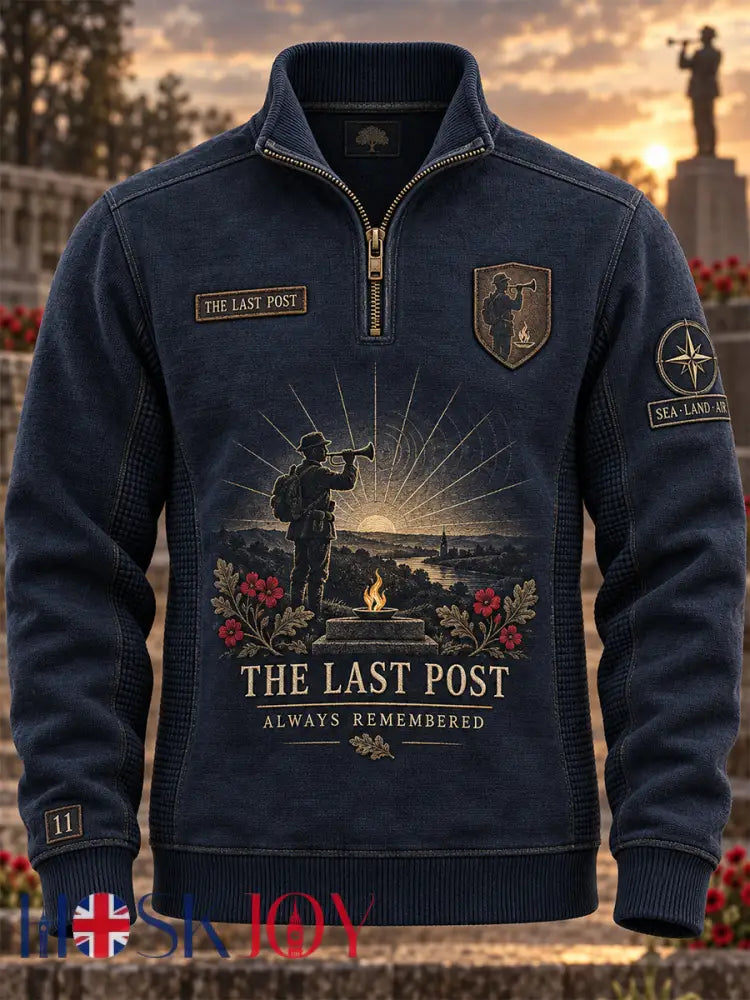 Men’s Remembrance Day Lest We Forget Zip-Up Hoodie - Deep Blue / S