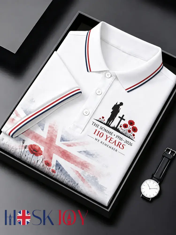 Men’s Remembrance Day THE SOMME 110 YEARS Print Shirt - As picture / S