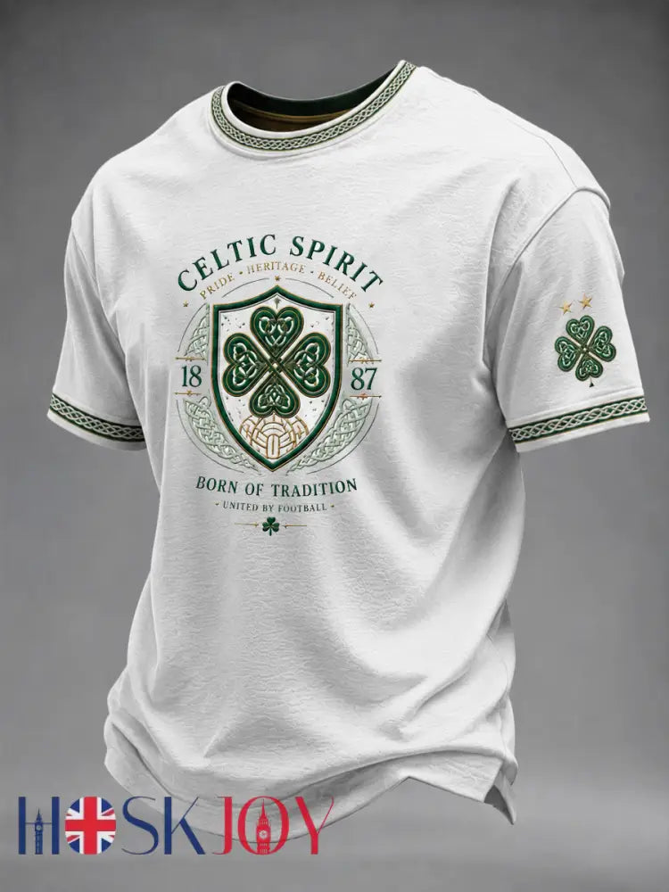 Men’s Scotland football Lover Celtic Printed short sleeves t-shirt - White / S
