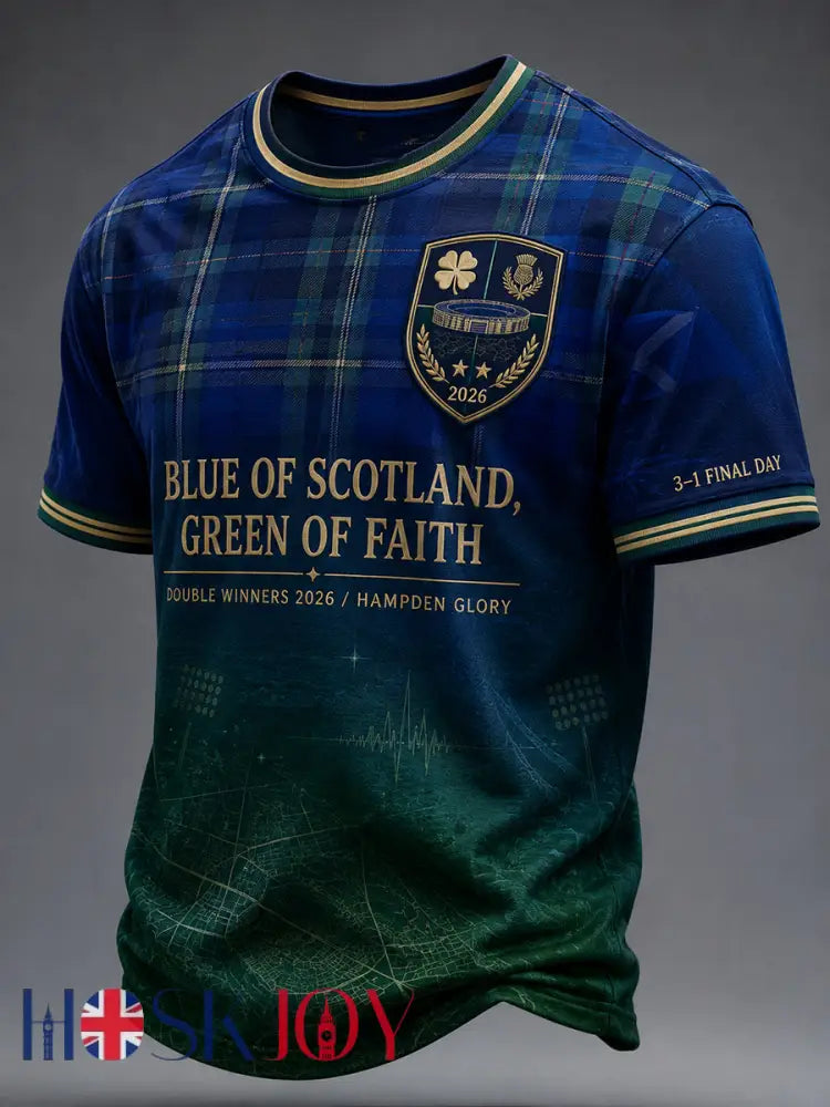 Men’s Scotland Football Lover Green Faith Printed T-shirt - As picture / S