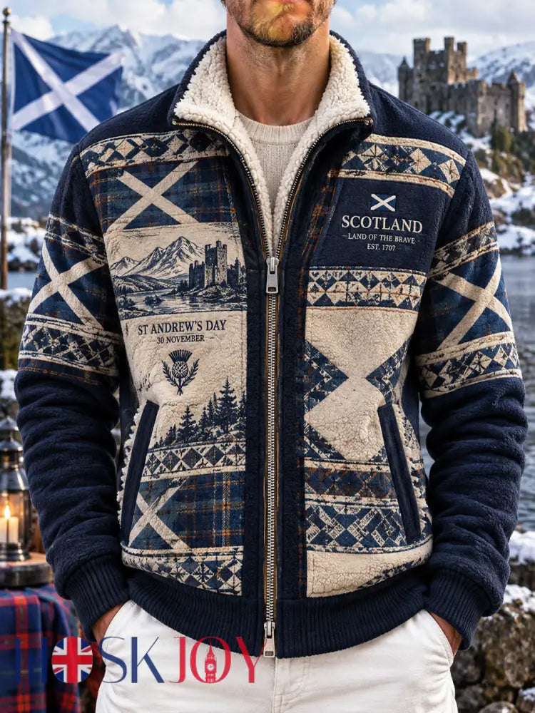 Men’s Scottish St Andrew’s Day Printed Composite Fleece Jacket - A / S