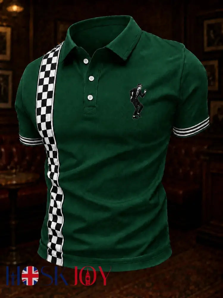 Men’s Ska Revival Style Printed Shirt - Green / S
