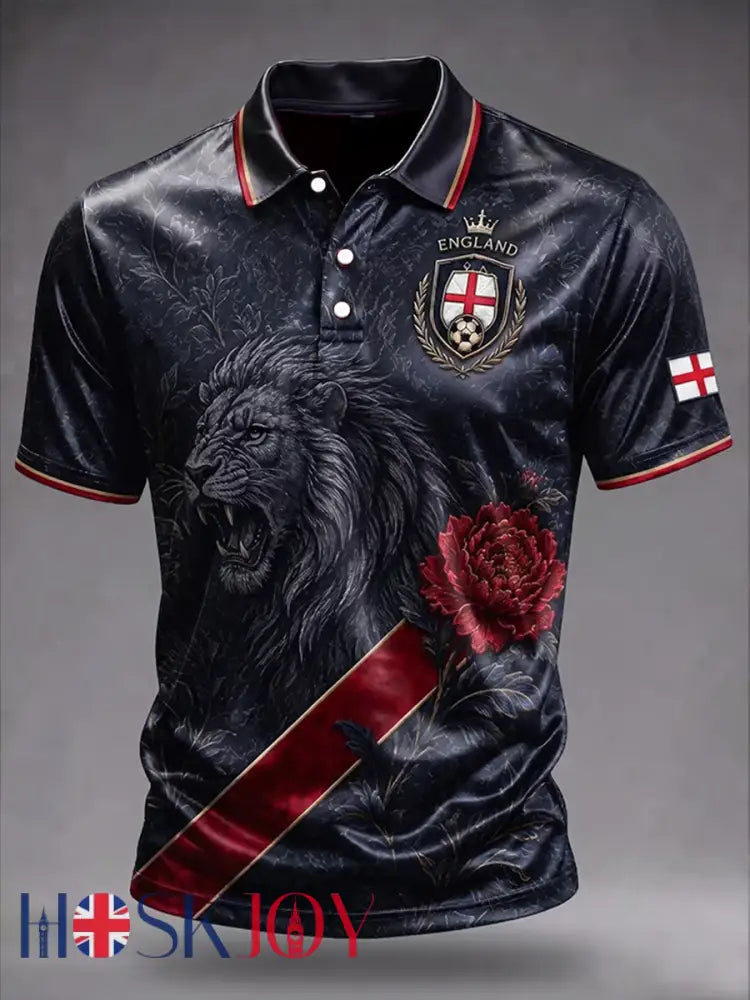 Men’s UK Football Lover England Printed polo shirt - As picture / S
