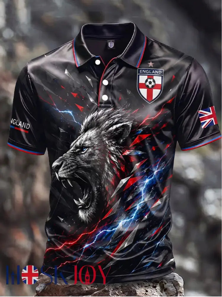 Men’s UK Football Lover England Printed polo shirt - As picture / S