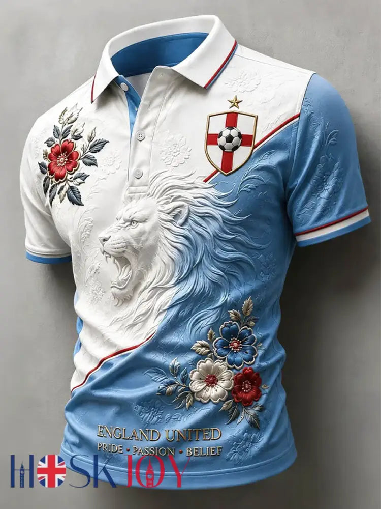 Men’s UK Football Lover England Printed polo shirt - As picture / S