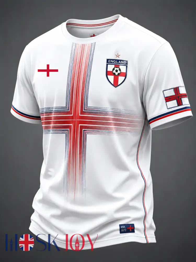 Men’s UK Football Lover England Printed short sleeves t-shirt - White / S