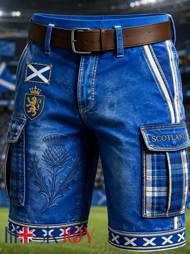 Men’s UK Football Lover Scotland Printed shorts - Blue / S