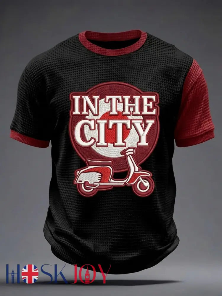 Men’s UK Mods Music Lover Printed Waffle T-shirt - Black / S