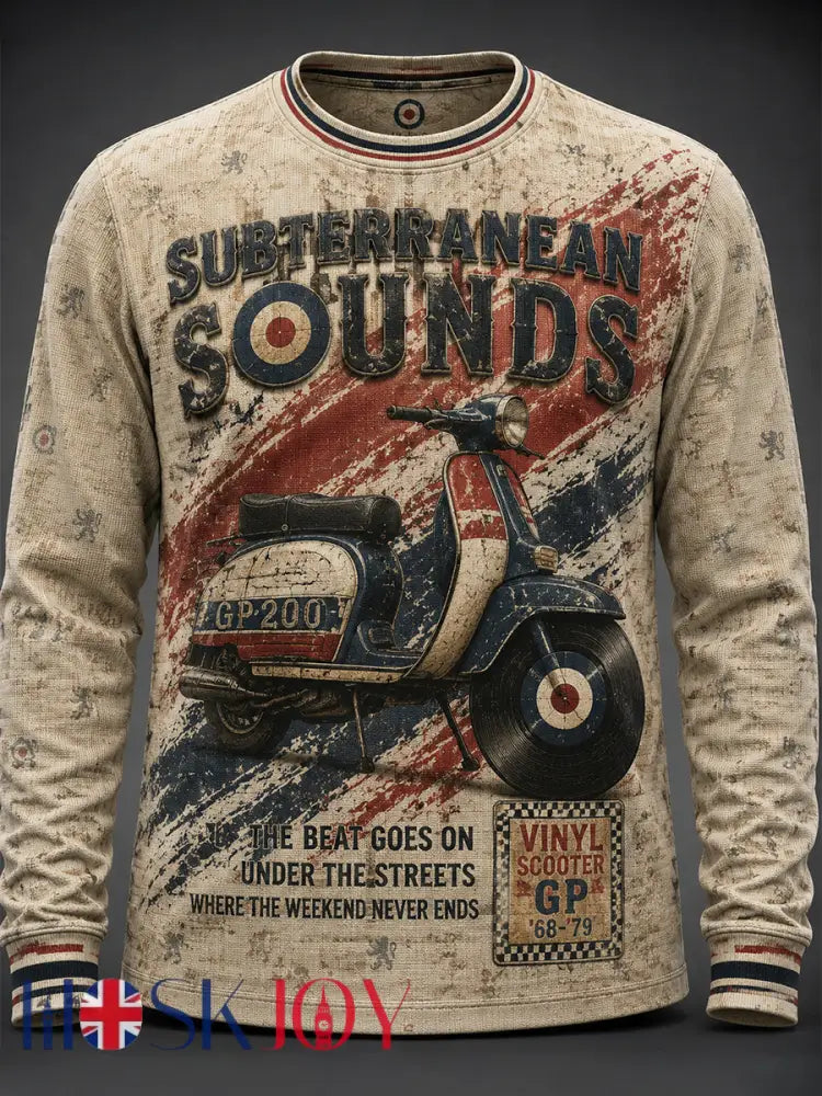 Men’s UK Mods Music Lover The Jam Printed Long-Sleeve T-Shirt - Apricot / S