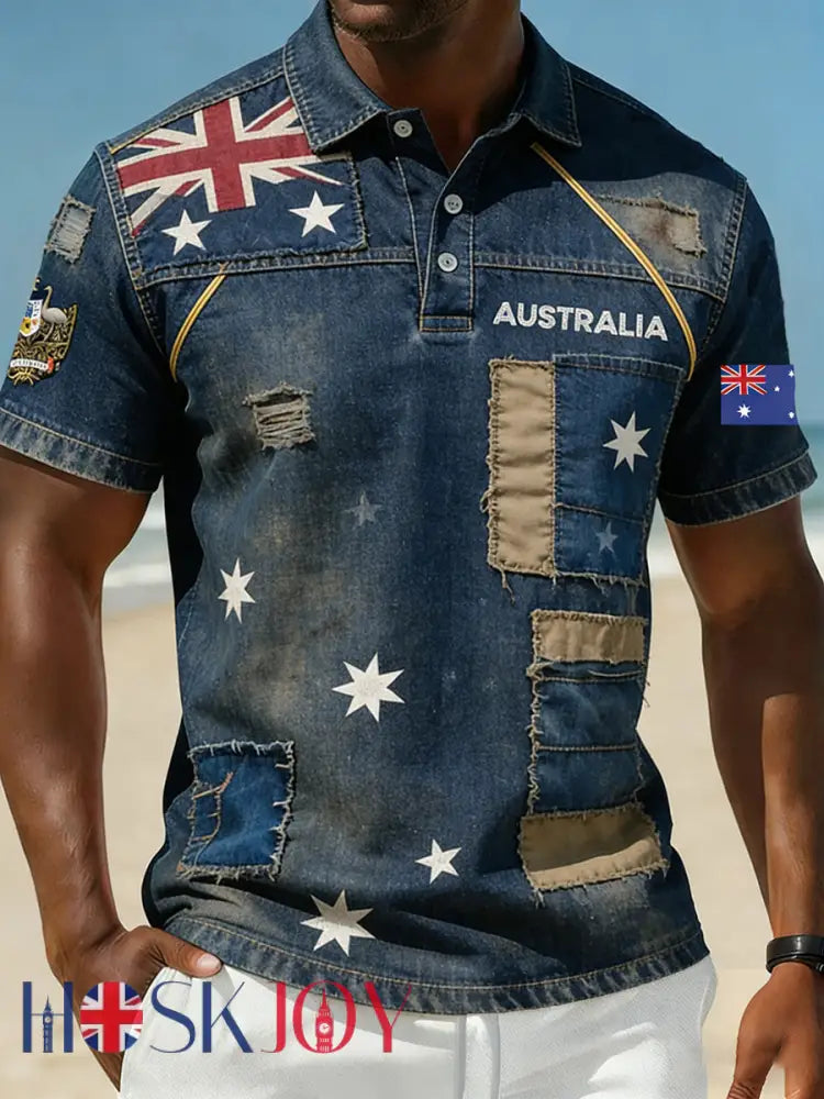 Men’s Vintage Australian Holiday Smart Casual Polo Shirt A / S