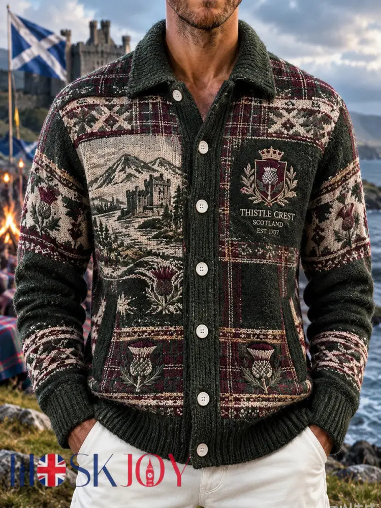 Men’s Vintage Scottish St Andrew’s Day Printed imitation sweater - A / S