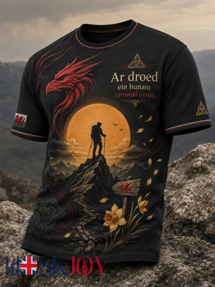 Men’s Wales Outdoor Running Art Print T-Shirt - A / S