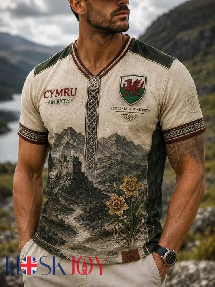 Men’s Wales Uk V-neck T-shirt - A / S
