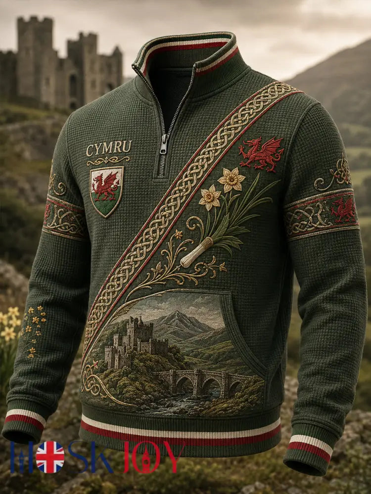 Men’s Wales Uk Waffle Long Sleeve T-Shirt - A / S