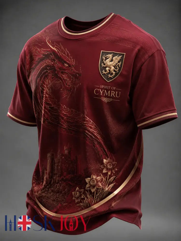 Men’s Welsh Dragon Printed T-shirt - As picture / S