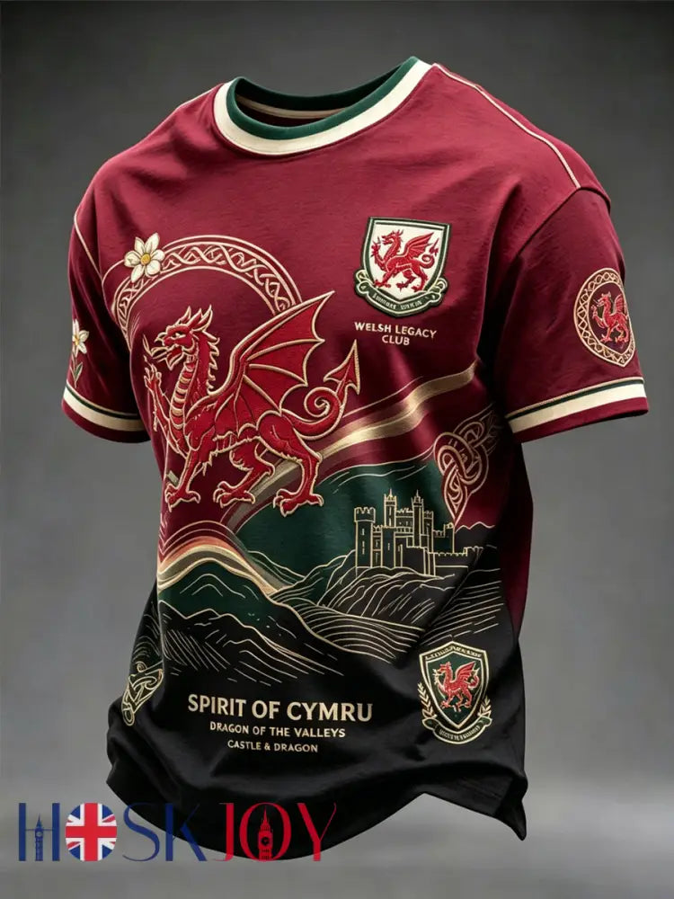 Men’s Welsh Dragon Printed T-shirt - As picture / S