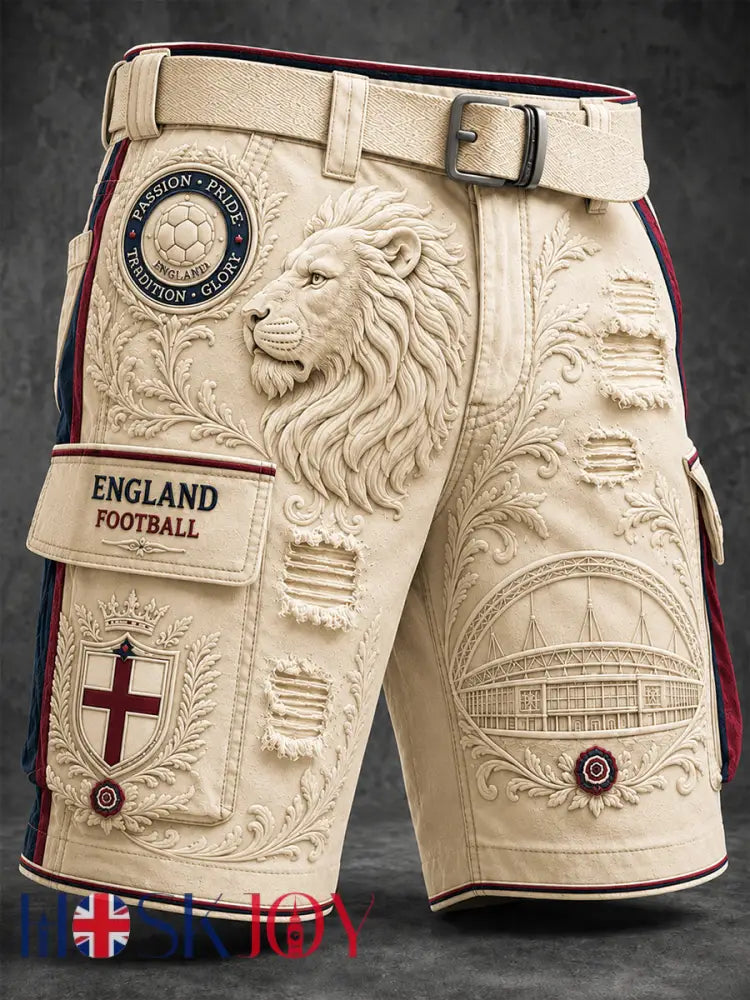 Retro England Football Fan Art Print Casual Jersey - A / M