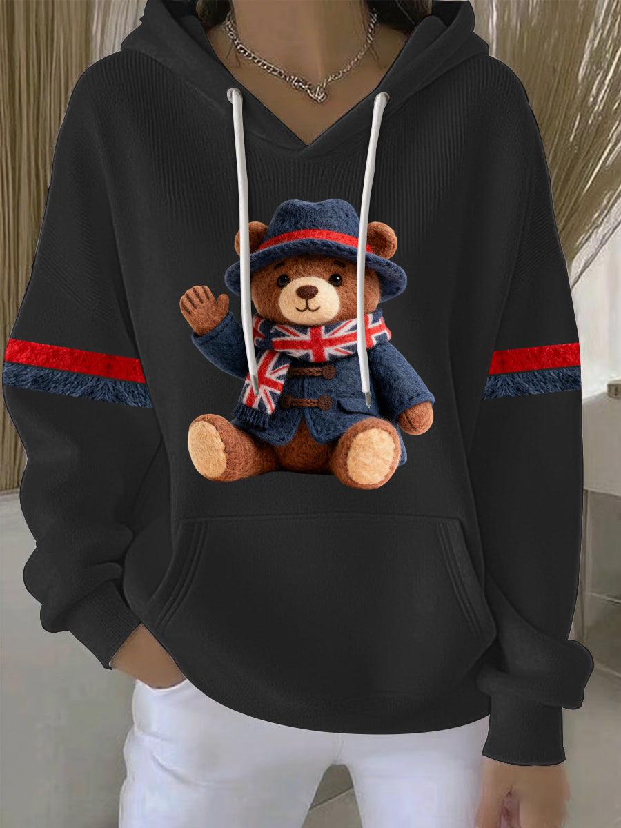 Women's British style Print Casual Hoodie