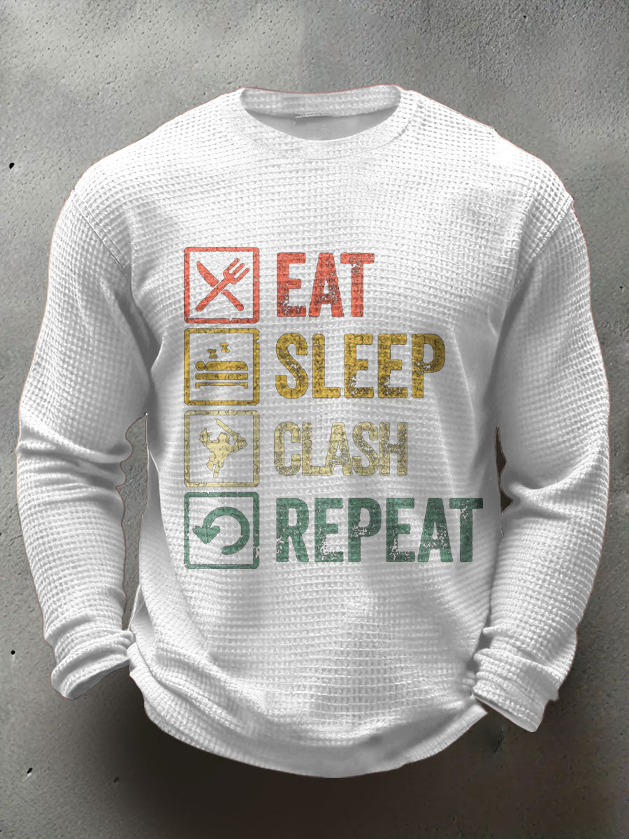 Men's UK Punk Music Lover Printed Waffle Top