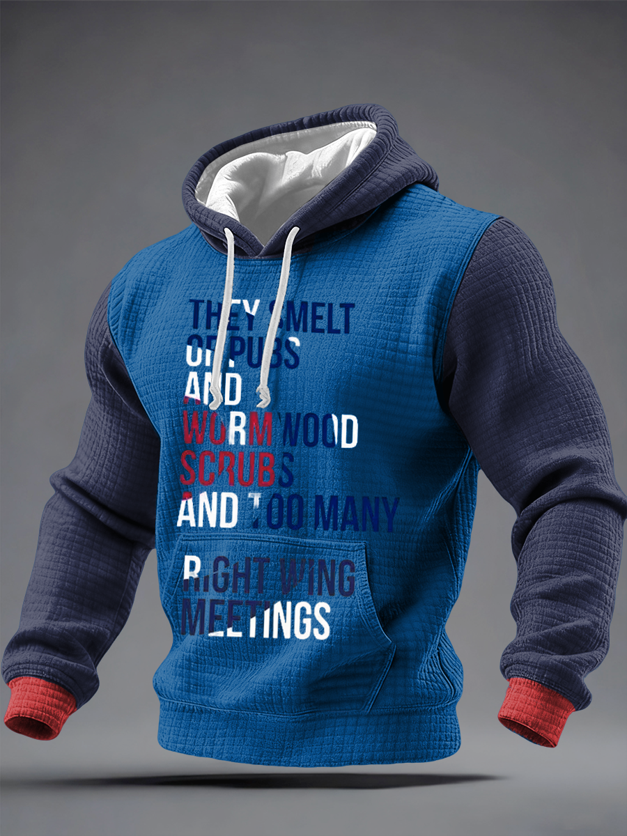 Men's UK Mods Music Lover Checkered Cotton Hoodie