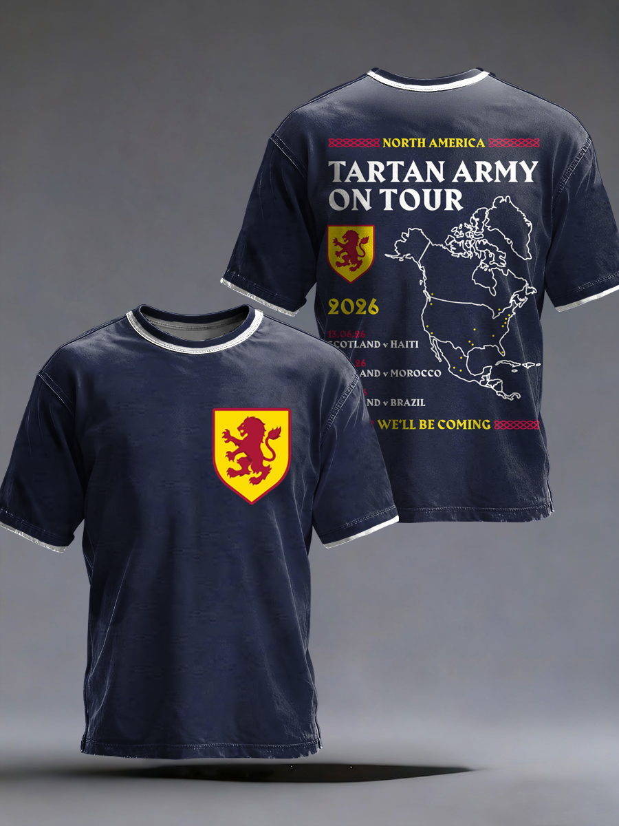 Men's UK Football Lover Scotland We'll Be Coming 2026 Printed short sleeves t-shirt