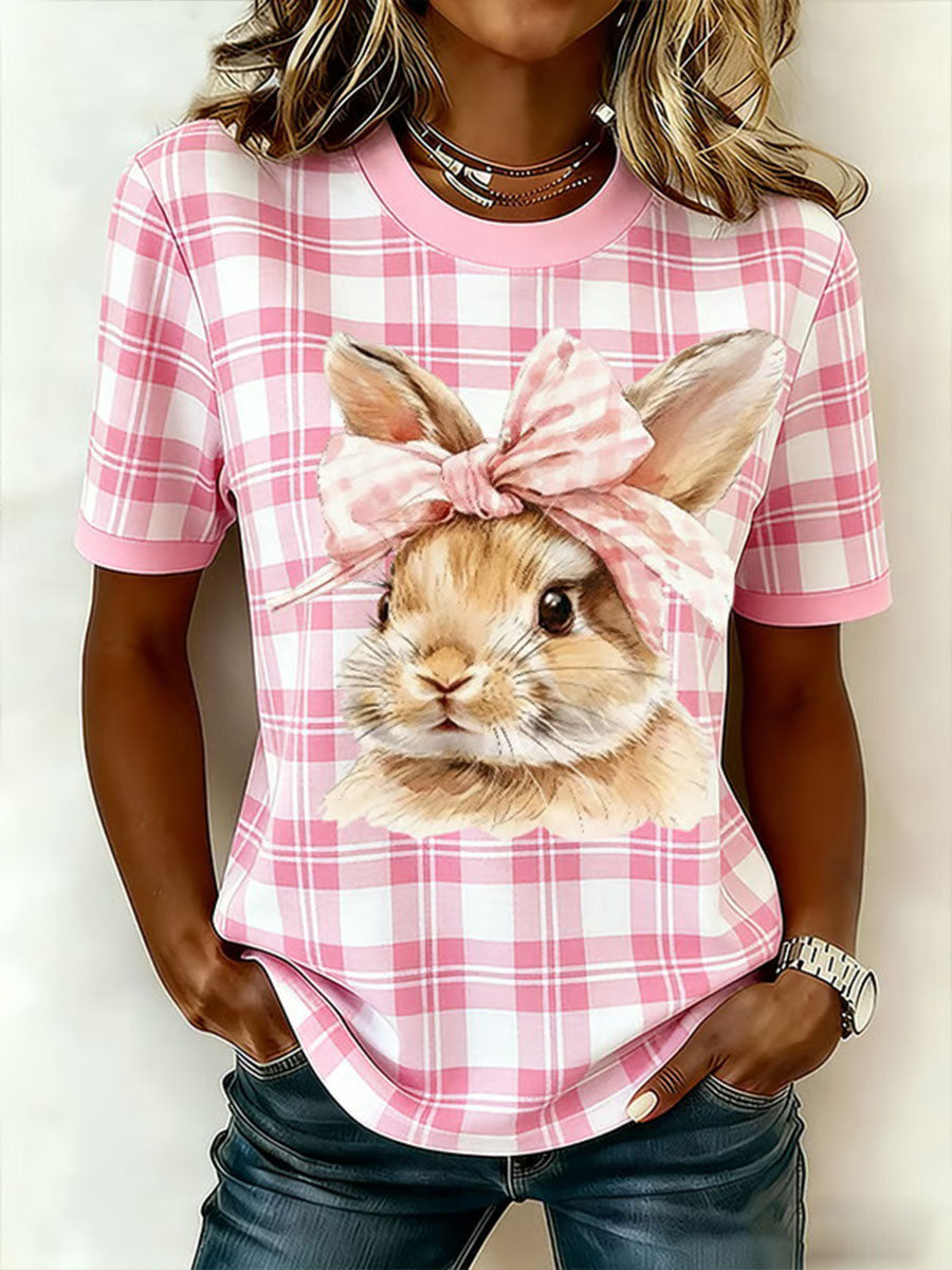 Women's Rabbit Print Casual T-Shirt
